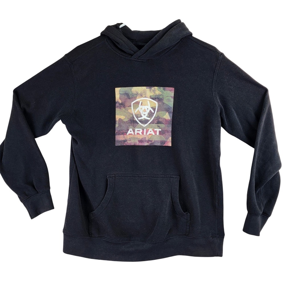 Ariat Protect and Serve Block Hoodie Mens S Black Camo Logo Workwear Pullover